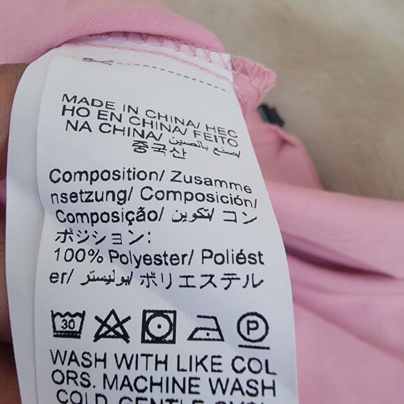 womens pink button down short sleeve shirt dress wmns sz S - Picture 4 of 4